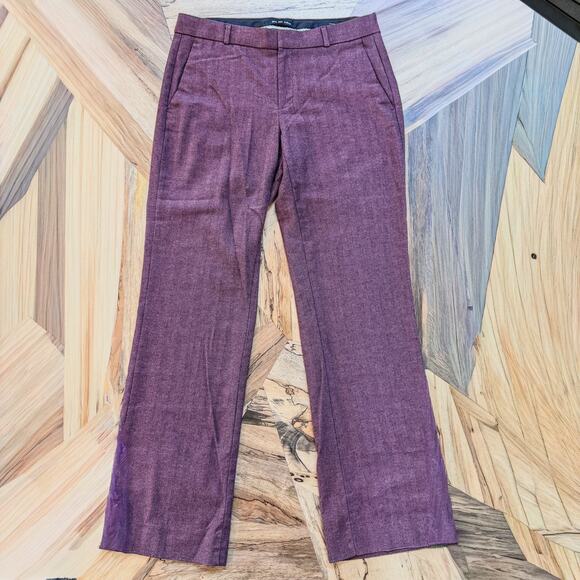 Banana Republic-Logan Fit Flannel Pant w/ Flare-Purple/Muted Magenta-Womens SZ 8 - Picture 1 of 7
